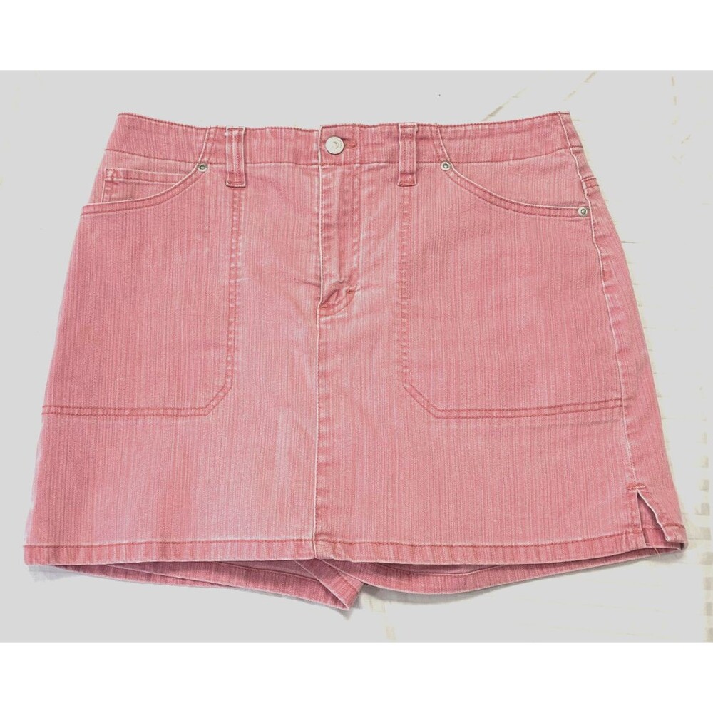 GLORIA VANDERBILT WOMENS JEANS SKIRT SKORT WITH BUILT SHORTS SIZE 10